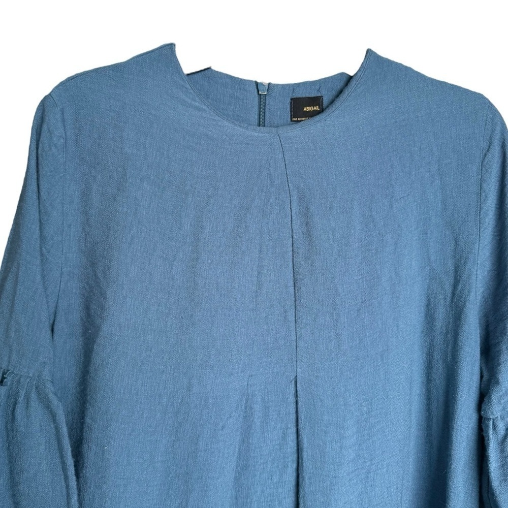 Abigail High Low Dress Teen Girls Size 18 Blue Grommet Detail Bell 3/4 Sleeve - Picture 3 of 14